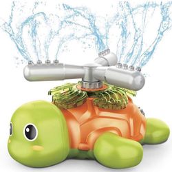 ToyerBee Sprinkler for Kids- Turtle Sprinklers for Yard, Spinning Water Toys for Fun Summer Play, Spray up to 17 Feet and 30-50 Feet in Diameter, Addi