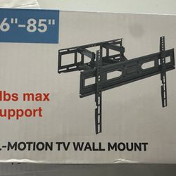 New Full Motion Tv Wall Mount / Up To 85 In Tv / 180lbs Max Support / Extend/tilt/ New In Box/ Price Is Firm 
