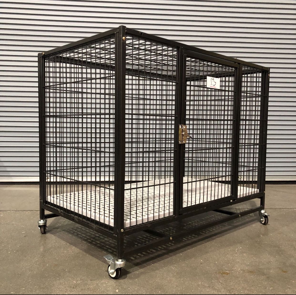 Brandnew HD Dog Kennel Crate Cage W/ Tray & Casters 🐶🐶 Dimensions: 37”L X 23”W X 30”H ✅ 🥳 🎁PLASTIC FLOOR 