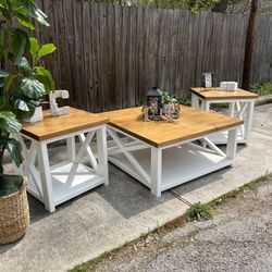 Custom coffee table farmhouse Wood  Modern Rustic Center Oval Set End Table Side Table  Storage Monastery Set Chest  Restoration hardware Carpenter