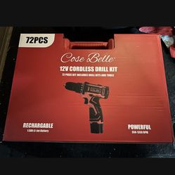 Brand New Cordless Drill Kit With 72 Pieces 