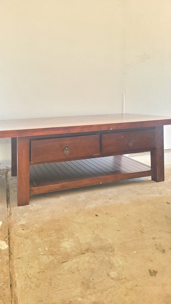 2 Drawer Brown Coffee Table