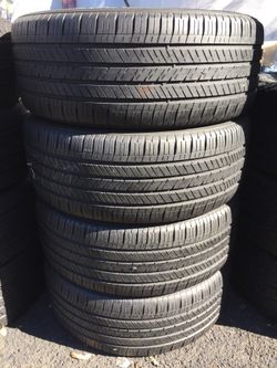 245/45/19 Goodyear set of used tires in great condition 70% tread 250$ for 4 . Installation and balance available, wheel alignment available, road fo