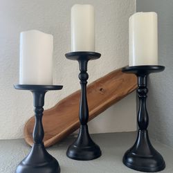 Candlesticks- Matte Black Metal
