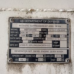 GENERATOR SET, DIESEL ENGINE, 30 KW W/ASK