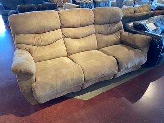 LA-Z-BOY Tan Double Reclining Three Seater Couch