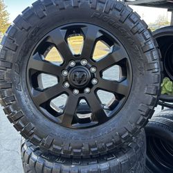 SET OF FOUR 20” RAM 2500 MIDNIGHT WHEELS AND TIRES