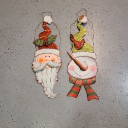 Santa And Snow Man Hangers
