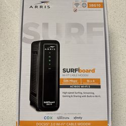 Brand New ARRIS Surfboard 16x4 DOCSIS 3.0 Cable Modem & AC1600 Dual-Band Wi-Fi Router, Wireless Technology - New Condition