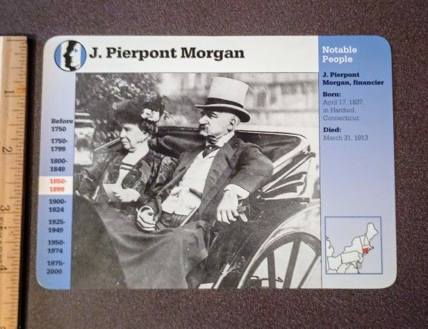 1995 Grolier J. P. Pierpont Morgan Banker Financer Vintage Collectible Large Card