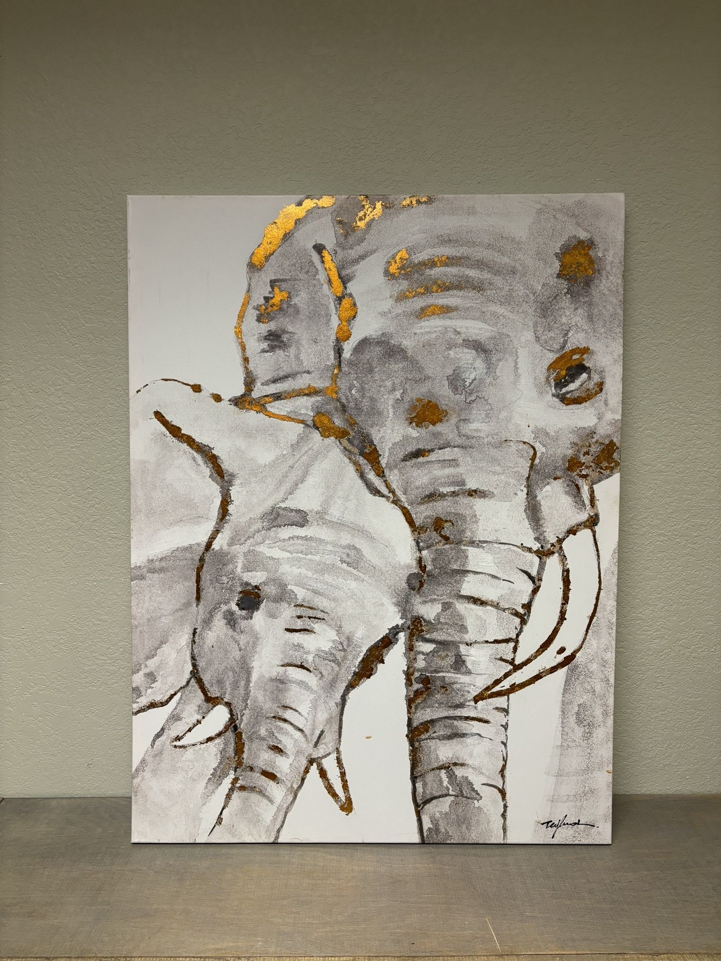 Gold Elephant Art