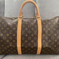 Louis Vuitton LV Boston Bag Keepall 50 Brown Monogram