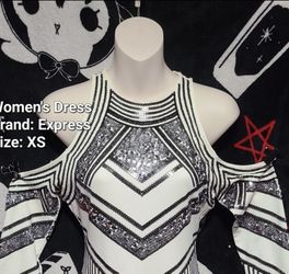 Express | Women's Cold Shoulder Long Sleeve Sequin Dress | Size XS |