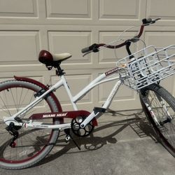 Miami Heat Beach Cruiser Bike adult size-7speed