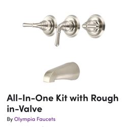 Olympia Faucets Brushed Nickel All In One Kit With Rough valve