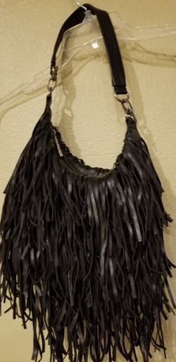 Steve Madden black fringe purse