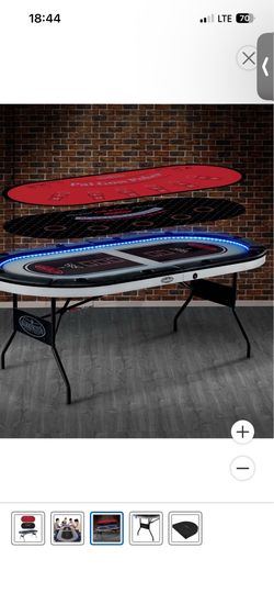 10 player foldable poker table with LED light