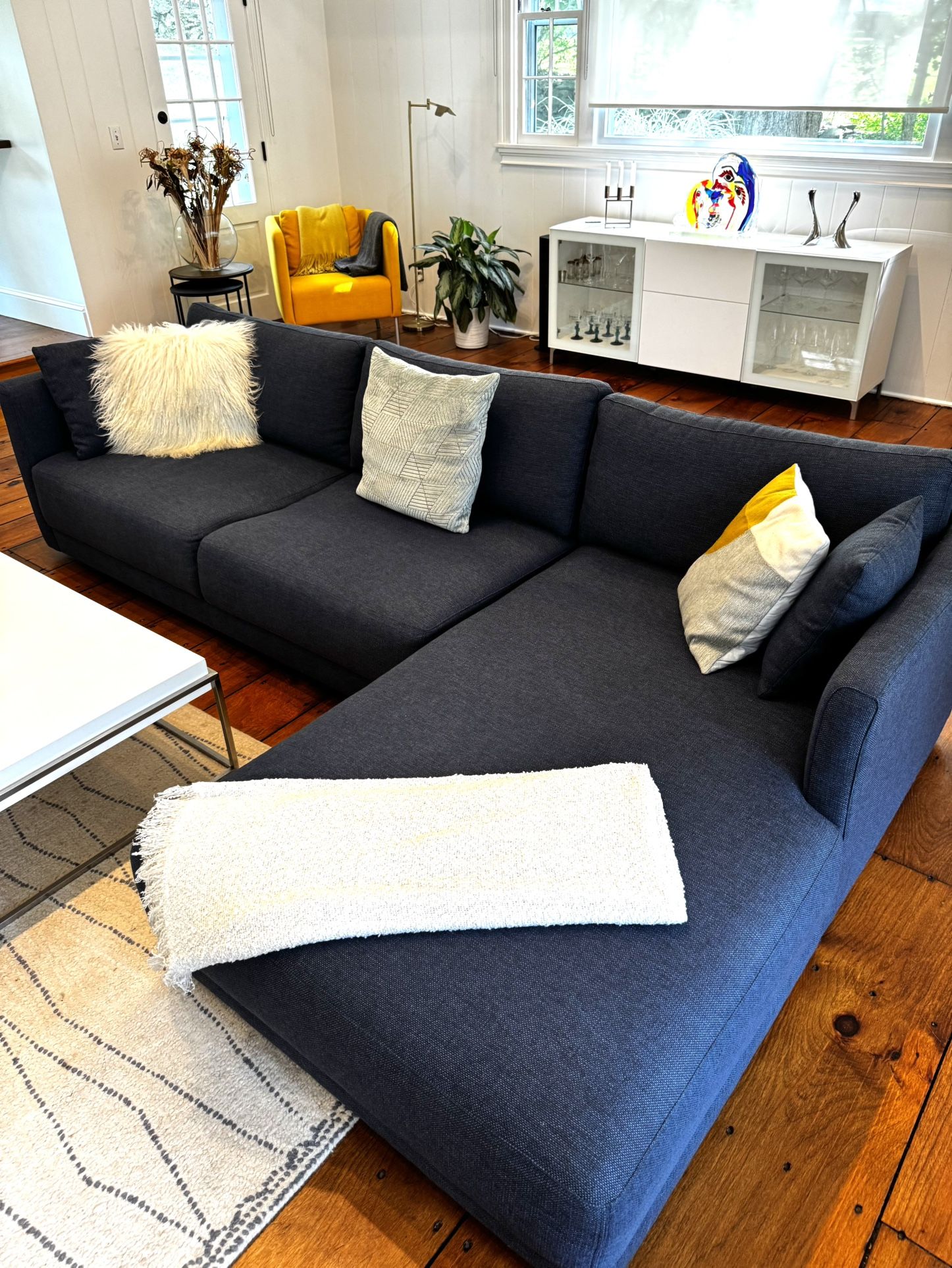 JOSS & MAIN L SHAPED SOFA AND COFFEE TABLE
