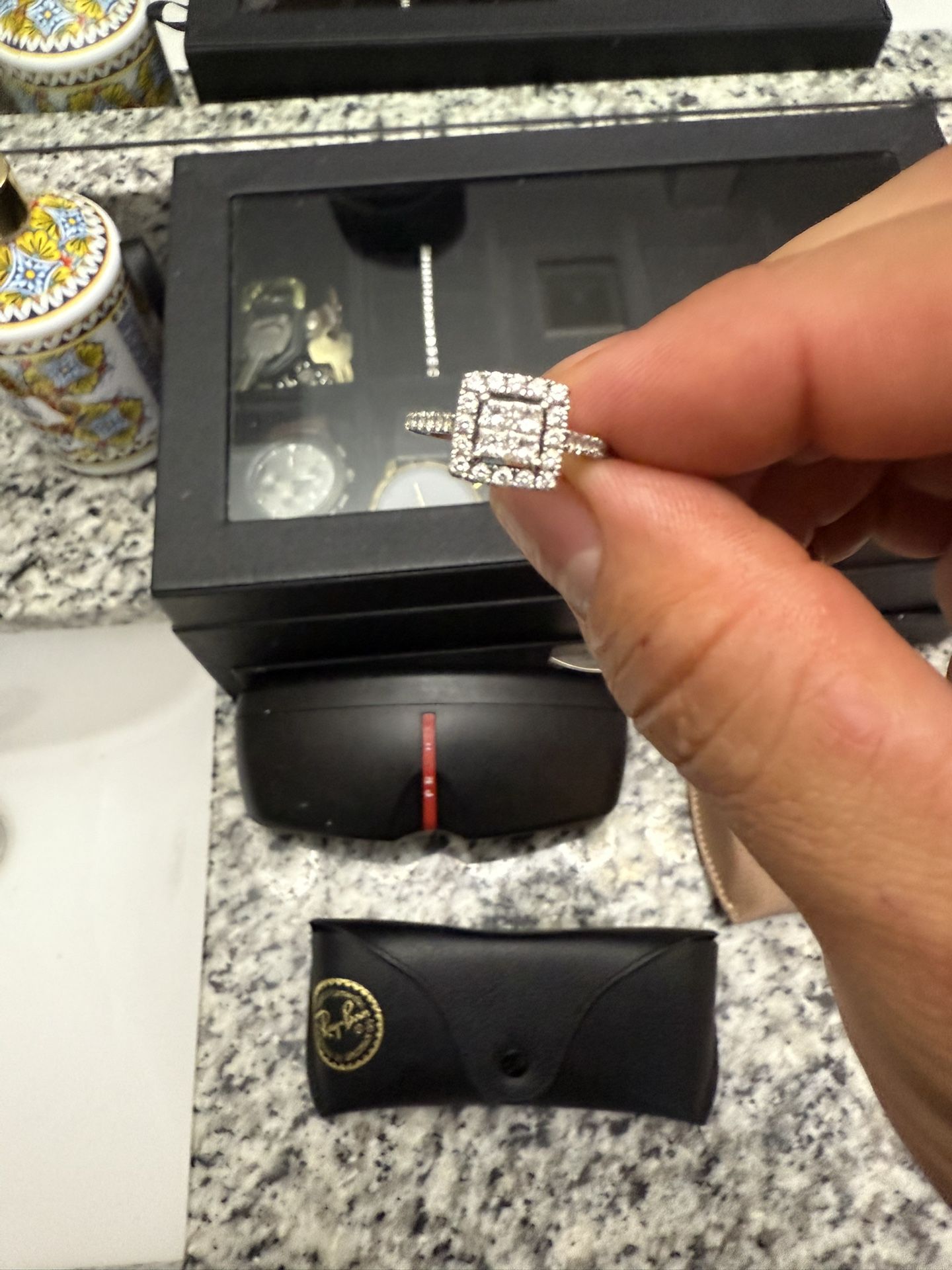 14k white gold engagement ring