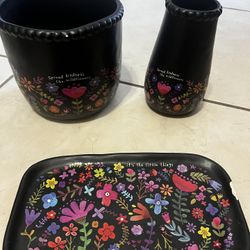 Floral Decor Set Vases & Tray