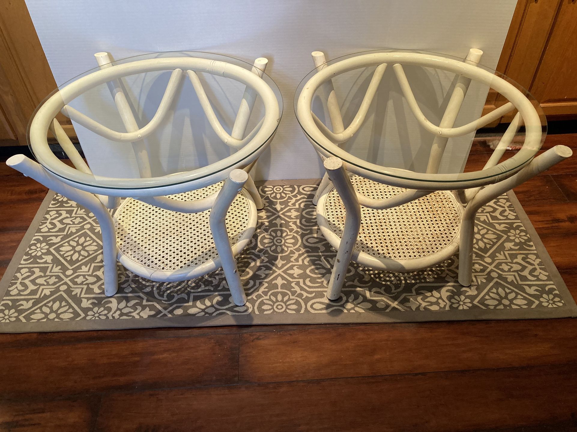 Wicker Rattan Side Tables 