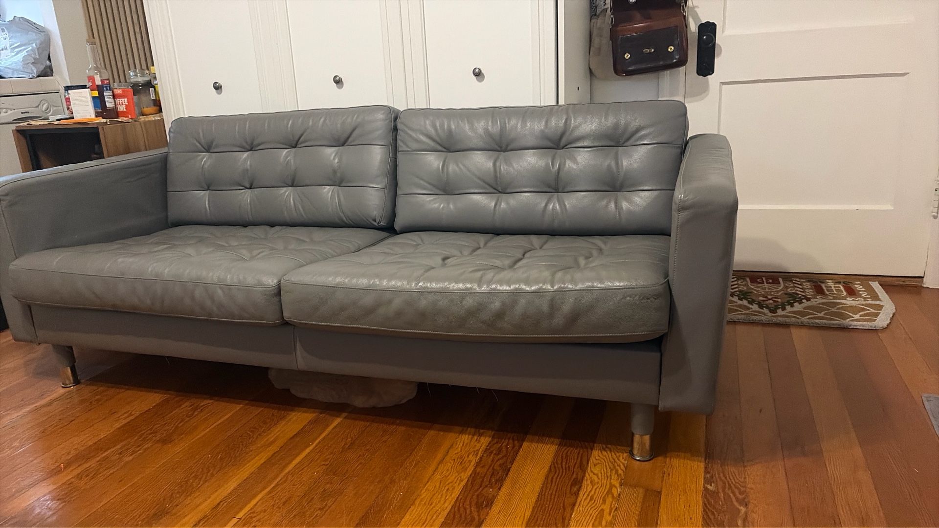 Grey Leather Couch
