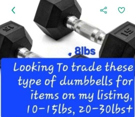 Willing to trade for dumbbells