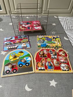 Chunky puzzles and puzzle rack