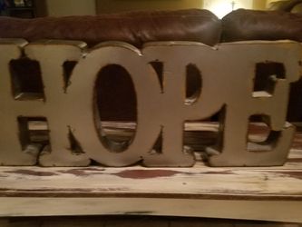 Large Metal HOPE sign