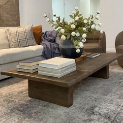 Large Size Low Profile Chunky Leg Coffee Table 