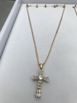 14k Gold filled chain with cross
