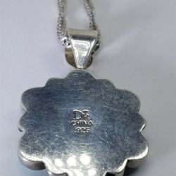 Women's Sterling Silver 925 Chain with Blue Stones Charm  #81586