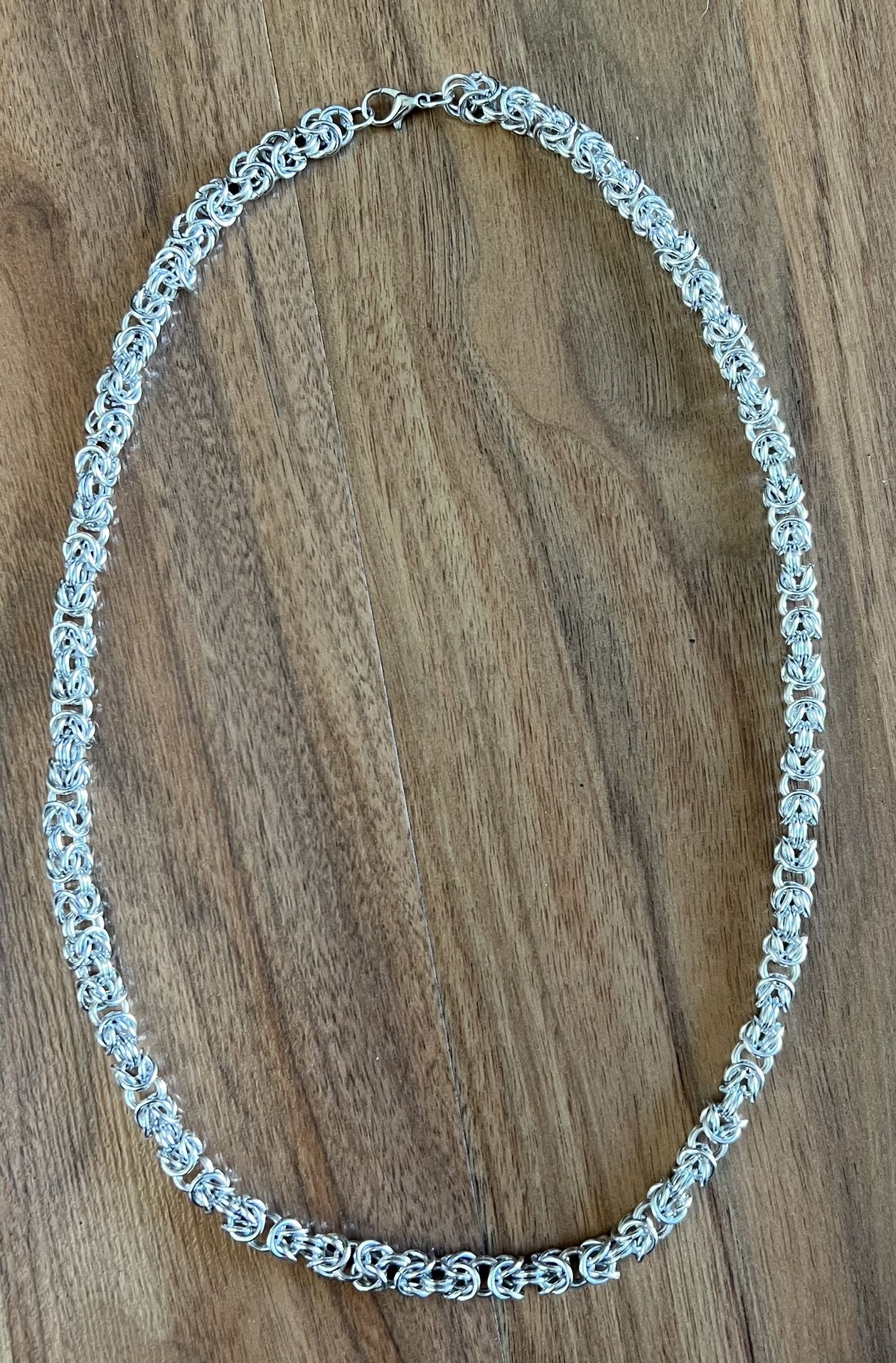 Hand Made Mens Chainmaille Byzantine Necklace