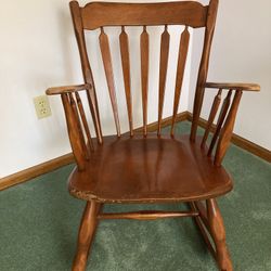 Solid Maple Rocking Chair, Circa 1960