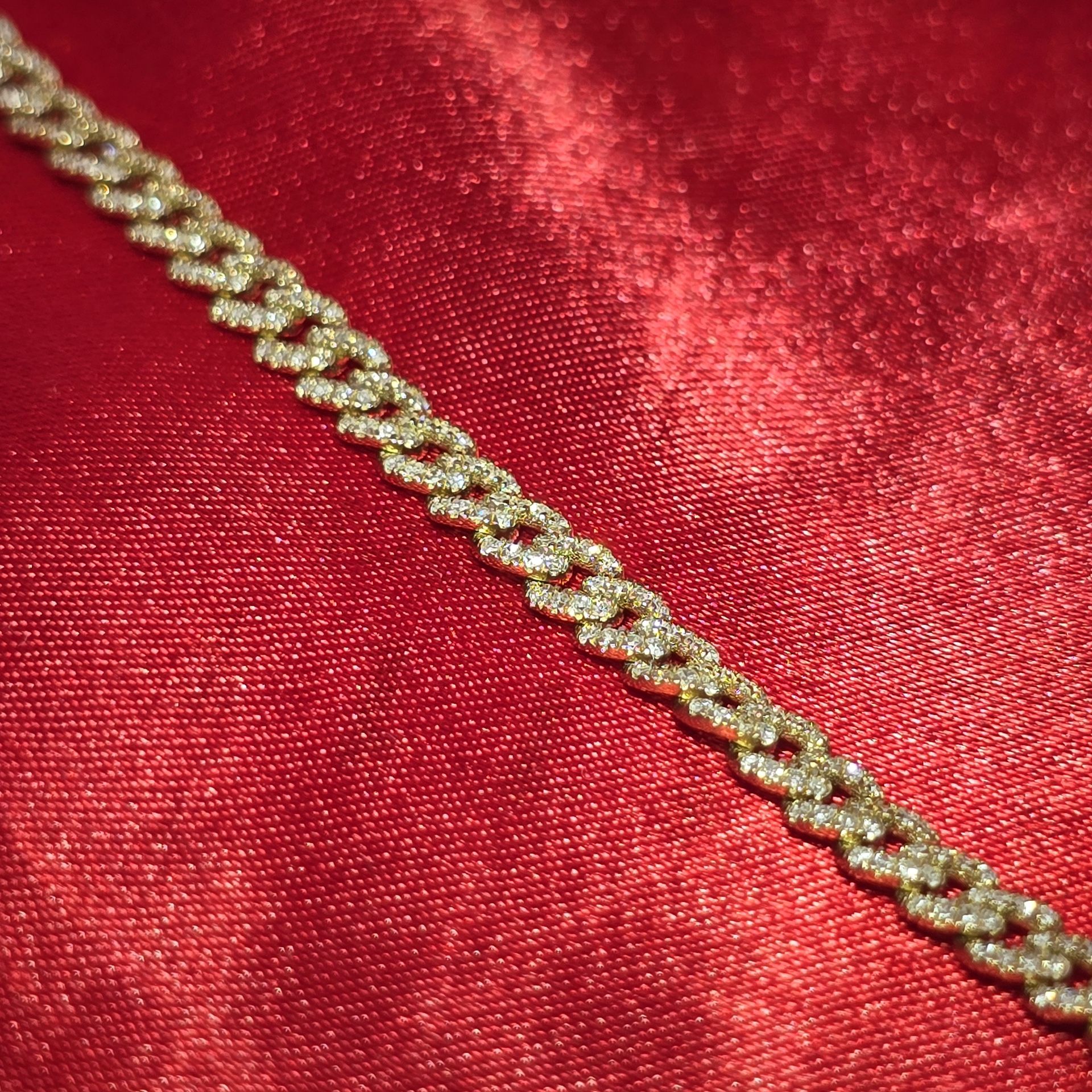 10k Yellow Gold Diamond Cuban Bracelet 0.95 ctw