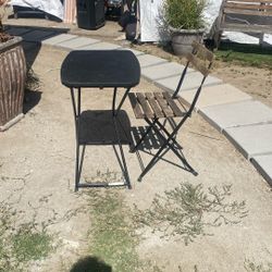 Chair And Table Space Saver Foldable Nice Style Easy To Fold And Storage Or Carried Good Condition Very Clean