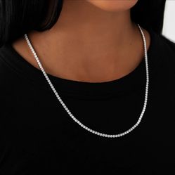 Tennis Necklace In 14k White Gold 
