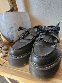 Dr. Martens Black Platform Tassel Loafers