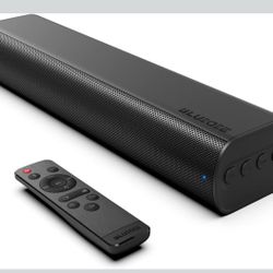 New Sound Bars for TV 16-inch, Cinematic TV Sound Bar with Impactful Bass, Bluetooth Soundbar for TV with Remote Control, Wall Mountable TV Speakers S