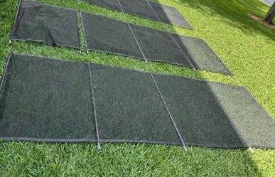 Mesh Pool Fence Aluminum (1)4 panel section 12’ x 4’ (1)3-panel section 9’ x 4’ & (1)1-panel section 3’ x 4’