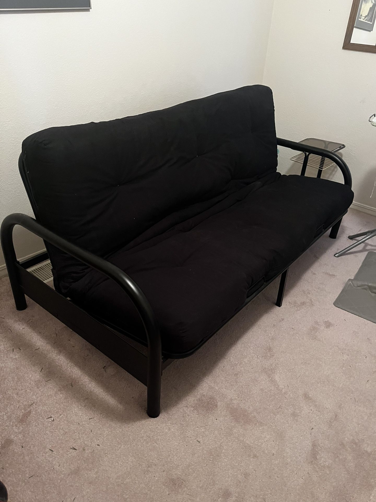 Futon. Black Mattress