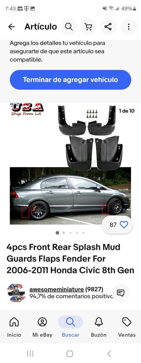Honda Civic Splash Mud