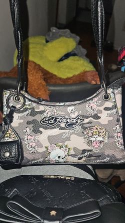ED HARDY CAMO SHOULDER PURSE