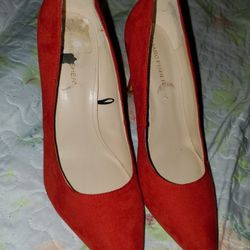 Marc Fisher Red Suade Heels Pointed Toe 8.5