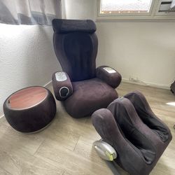 Massage Chair Set (Includes Foot Massager & Round Table)