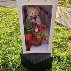 Cute Teddy Bear With Flowers 