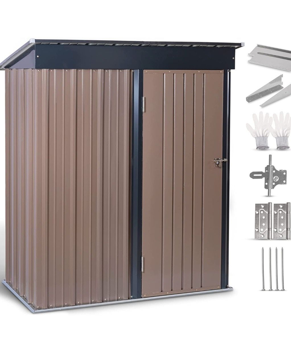 Brand New Outdoor Anti-Rust Steel Shed 6ftx5.3ftx3ft