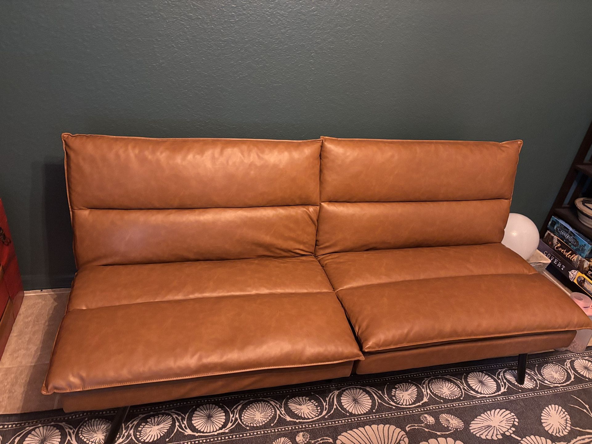 Faux Leather Futon And Foam Pad