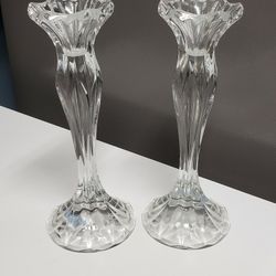 Blossom Lead Crystal Candle Holders France 