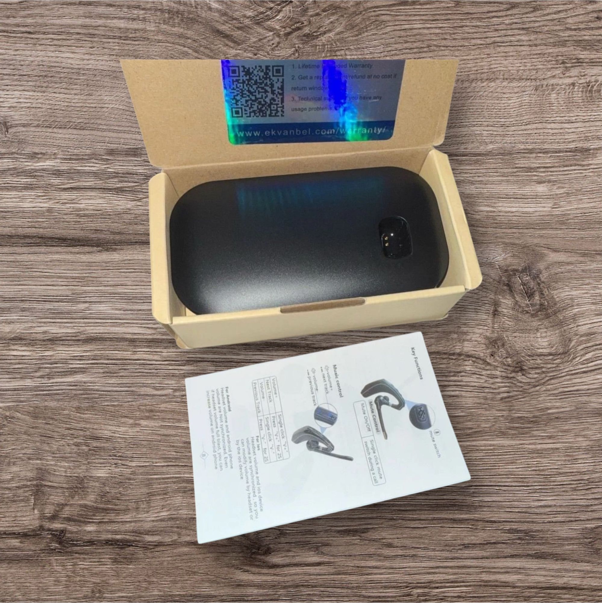Bluetooth Headset V5.1 + Adapter – Hands-Free Wireless and charging case